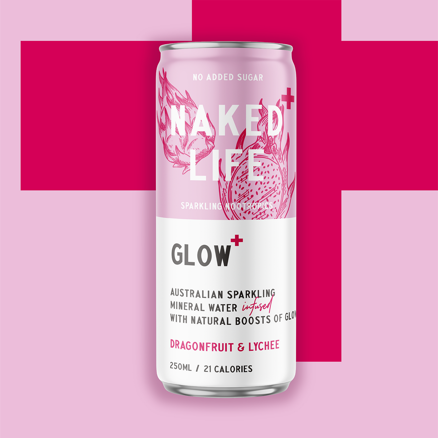 Dragonfruit & Lychee GLOW Nootropics 12 x 250ml Cans