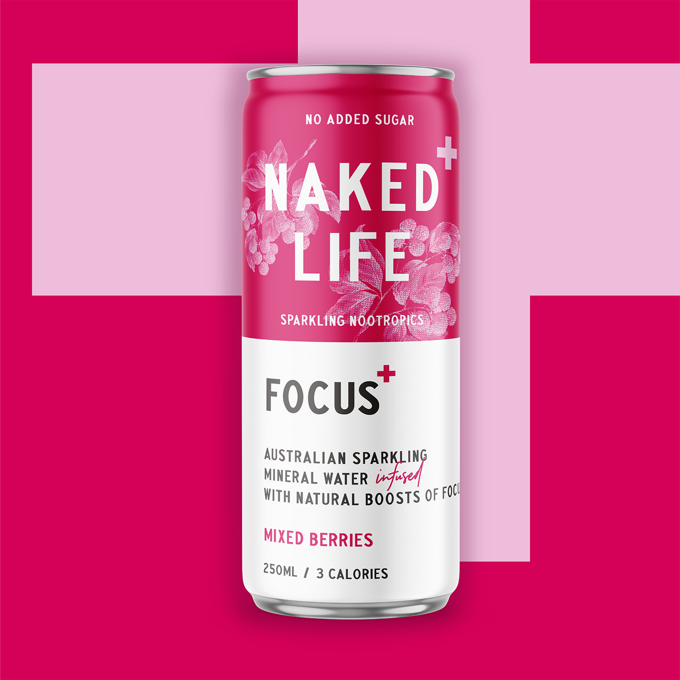 Mixed Berries FOCUS Nootropics 12 x 250ml Cans Naked Life