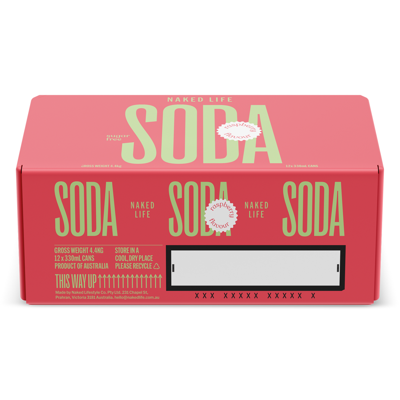 Sugar Free Raspberry Soda 12 x 330ml Cans